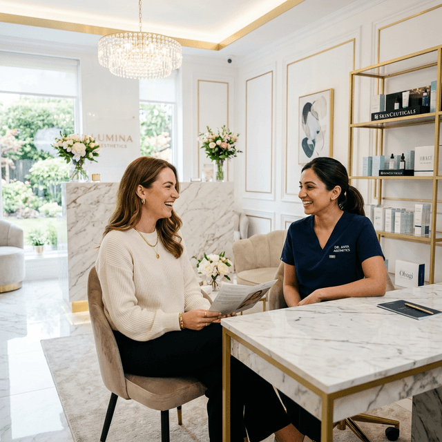 Clínica Luxuosa e Paciente Feliz